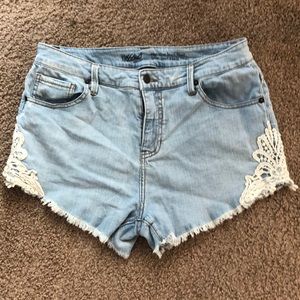 High rise jean shorts